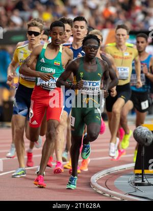 Ryan Mphahlele of South Africa competing in the 1500m Men Heat 1 at the World Athletics Championships at the National Athletics Centre in Budapest on Stock Photo