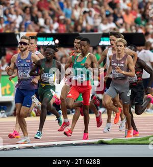 Ryan Mphahlele of South Africa competing in the 1500m Men Heat 1 at the World Athletics Championships at the National Athletics Centre in Budapest on Stock Photo