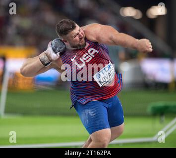 Joe Kovacs of the USA competing in the men’s shot put final at the