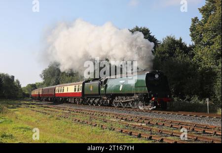 34072 heads away from Ramsbottom on 2.9.23. Stock Photo