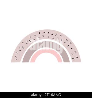 Doodle colorful boho style rainbow. Kids and babies clothing print. Stock Vector