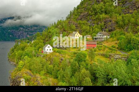 BERGEN, NORWAY - August 28, 2023: Bergen on the west coast of Norway is known as the city of seven mountains. It is Norway's busiest port with over 30 Stock Photo