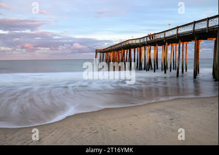 The Pier at Ocean City, Maryland, USA at sunset during late fall. Stock Photo