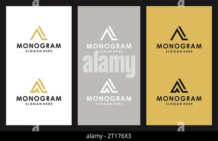 abstract letter A & L monogram logos collection. icon for luxury business, elegant, simple. Premium Vectors. Stock Vector