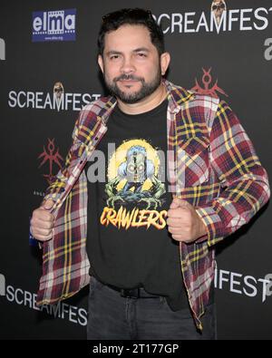 October 10, 2023, Hollywood, California, United States: Gisyerg attends the opening night of the 23rd Screamfest Horror Film Festival, featuring the Los Angeles premiere of Utopia's ''Divinity' (Credit Image: © Billy Bennight/ZUMA Press Wire) EDITORIAL USAGE ONLY! Not for Commercial USAGE! Stock Photo