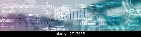 Blue purple industrial style futuristic technology abstract background with HUD gears. Vector banner design Stock Vector