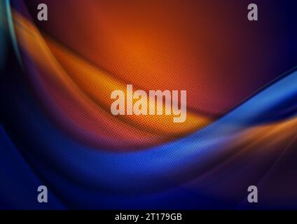 Dark abstract shiny vector background with soft blurred waves Stock Vector