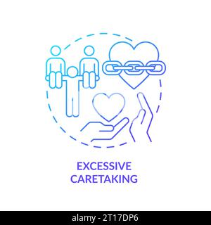 2D gradient icon excessive caretaking concept Stock Vector