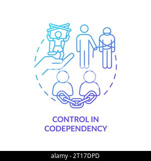 2D gradient icon control in dependency concept Stock Vector