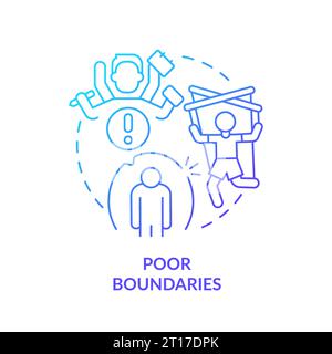 2D gradient icon poor boundaries concept Stock Vector