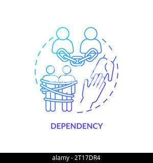 2D gradient icon dependency concept Stock Vector