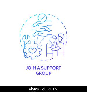 2D gradient icon join a support group concept Stock Vector