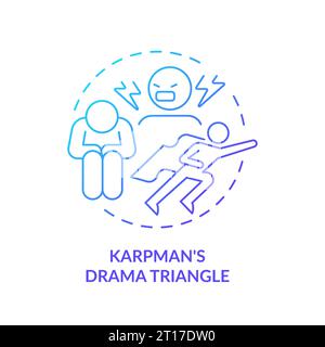2D gradient icon karpman drama triangle concept Stock Vector