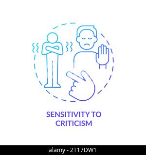 2D gradient icon sensitivity to criticism concept Stock Vector