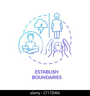 2D gradient icon establish boundaries concept Stock Vector