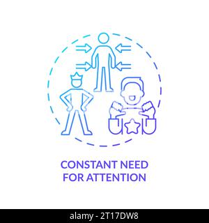 2D gradient icon constant need for attention concept Stock Vector