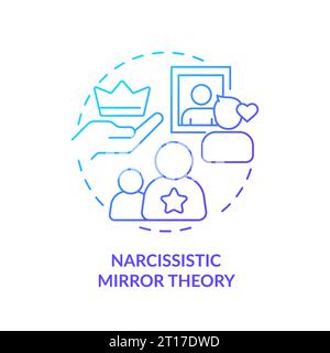 2D gradient icon narcissistic mirror theory concept Stock Vector