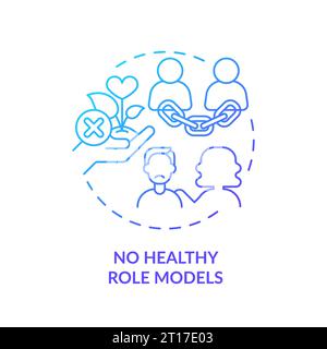 2D gradient icon no healthy role models concept Stock Vector