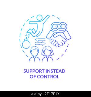 2D gradient icon support instead of control concept Stock Vector