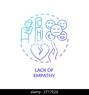 2D gradient icon lack of empathy concept Stock Vector