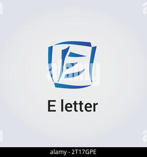 E Letter Icon Design Single Isolated Logo Design Brand Corporate Identity Various Colors Editable Template Vector Monogram Emblem Illustration Brand Stock Vector