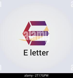 E Letter Icon Design Single Isolated Logo Design Brand Corporate Identity Various Colors Editable Template Vector Monogram Emblem Illustration Brand Stock Vector