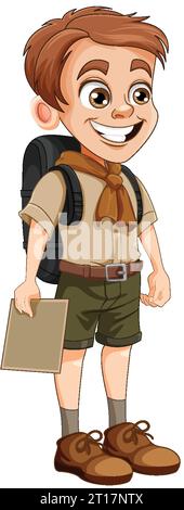 Boy scout in uniform cartoon character illustration Stock Vector Image ...