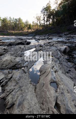 View of the end of the Quechee Gorge, Quechee State Park, Stock Photo