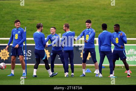 England players during a training session at St. George's Park, Burton upon Trent. Picture date: Thursday October 12, 2023. Stock Photo