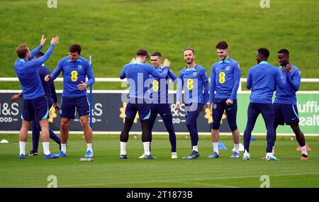 England players during a training session at St. George's Park, Burton upon Trent. Picture date: Thursday October 12, 2023. Stock Photo