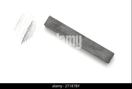 Solid graphite stick art material isolated on white background Stock Photo