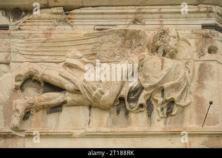 Relief Windgott, Turm der Winde, Römische Agora, Athen, Griechenland Stock Photo