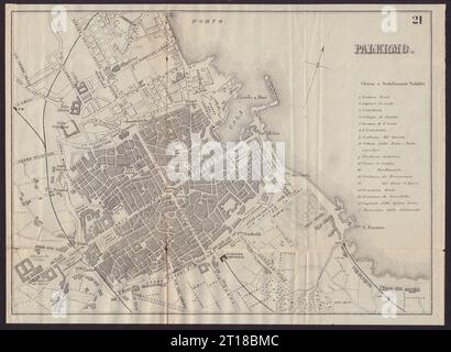 PALERMO antique town plan city map. Italy. BRADSHAW c1899 old Stock Photo