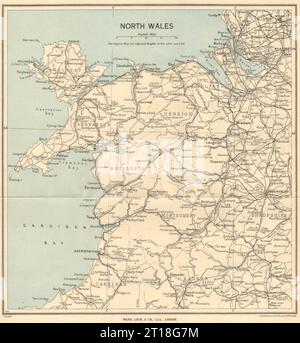 NORTH WALES. Rhyl Flint. WARD LOCK 1937 old vintage map plan chart Stock Photo