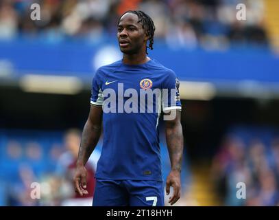 Raheem Sterling of Chelsea. - Chelsea v Aston Villa, Premier League, Stamford Bridge Stadium, London, UK - 24th September 2023.. Editorial Use Only - DataCo restrictions apply Stock Photo