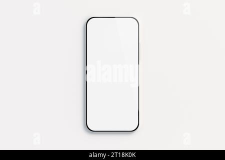 Smartphone blank screen mockup on white background Stock Photo