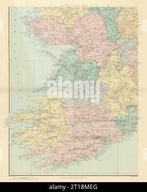 Ireland south-west Munster Kerry Limerick Cork Clare Limerick. STANFORD 1894 map Stock Photo
