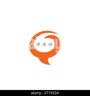 G Chat Logo Design. speech bubble vector Stock Vector