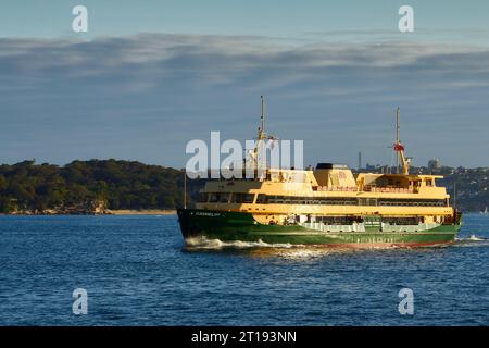 The Manly Ferry, MV Queenscliff, Underway From Circular Quay, Sydney To The Manly Ferry Wharf, NSW, Australia. Stock Photo