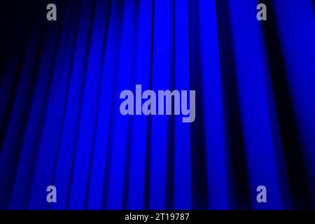 Close-up of a closed Blue Curtain Stock Photo