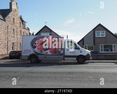 STONEHAVEN, UK - SEPTEMBER 14, 2023: Tesco supermarket van Stock Photo