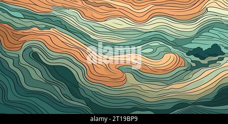 Topographic map patterns, topography line map. Flat background vector illustration Stock Vector
