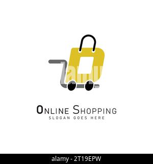 Shopping Cart Letter D Logo. Modern icon symbol template vector design. Alphabet D online store logo Stock Vector