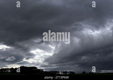 A threatening sky is approaching on the Isle of Skye. Stock Photo