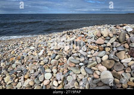 Pebbles on the beach of Portgordon, Scotland. Stock Photo