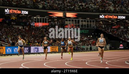 Xénia Krizsán of Hungary competing in the 200m heptathlon at the World Athletics Championships at the National Athletics Centre in Budapest on August Stock Photo