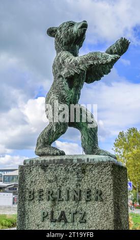 Berliner Bär, Berliner Platz, Lindau, Bayern, Deutschland Stock Photo