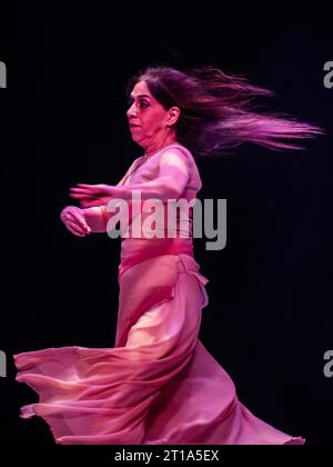 London, UK. 12th Oct, 2023. Excerpts from Aditi Mangaldas' new solo FORBIDDEN which has its UK premiere on the main stage at Sadler's Wells on 13 and 14 October before touring to Northern Stage on 20 October. Credit: Guy Bell/Alamy Live News Stock Photo