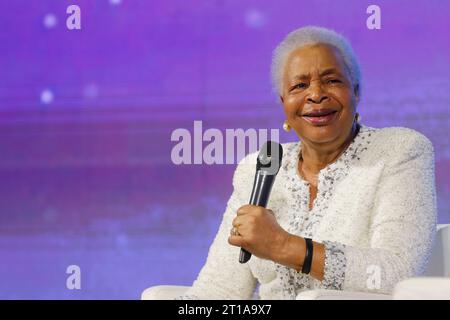 Mozambican activist Graça Machel, former first lady of South Africa and widow of Nelson Mandela, speaks at Rio Innovation Week Stock Photo