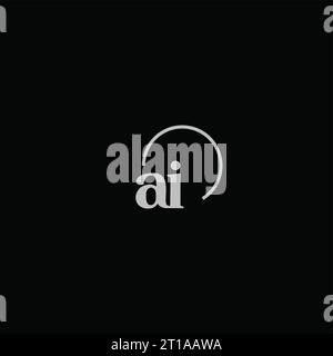 AI initials logo monogram design ideas Stock Vector